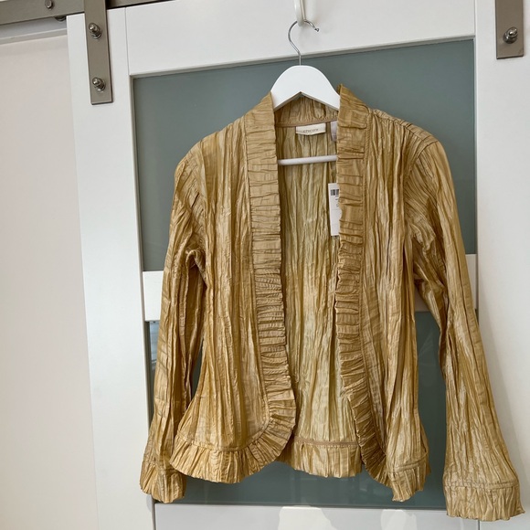 Chico's Gold Crinkle Jacket - Picture 6 of 6